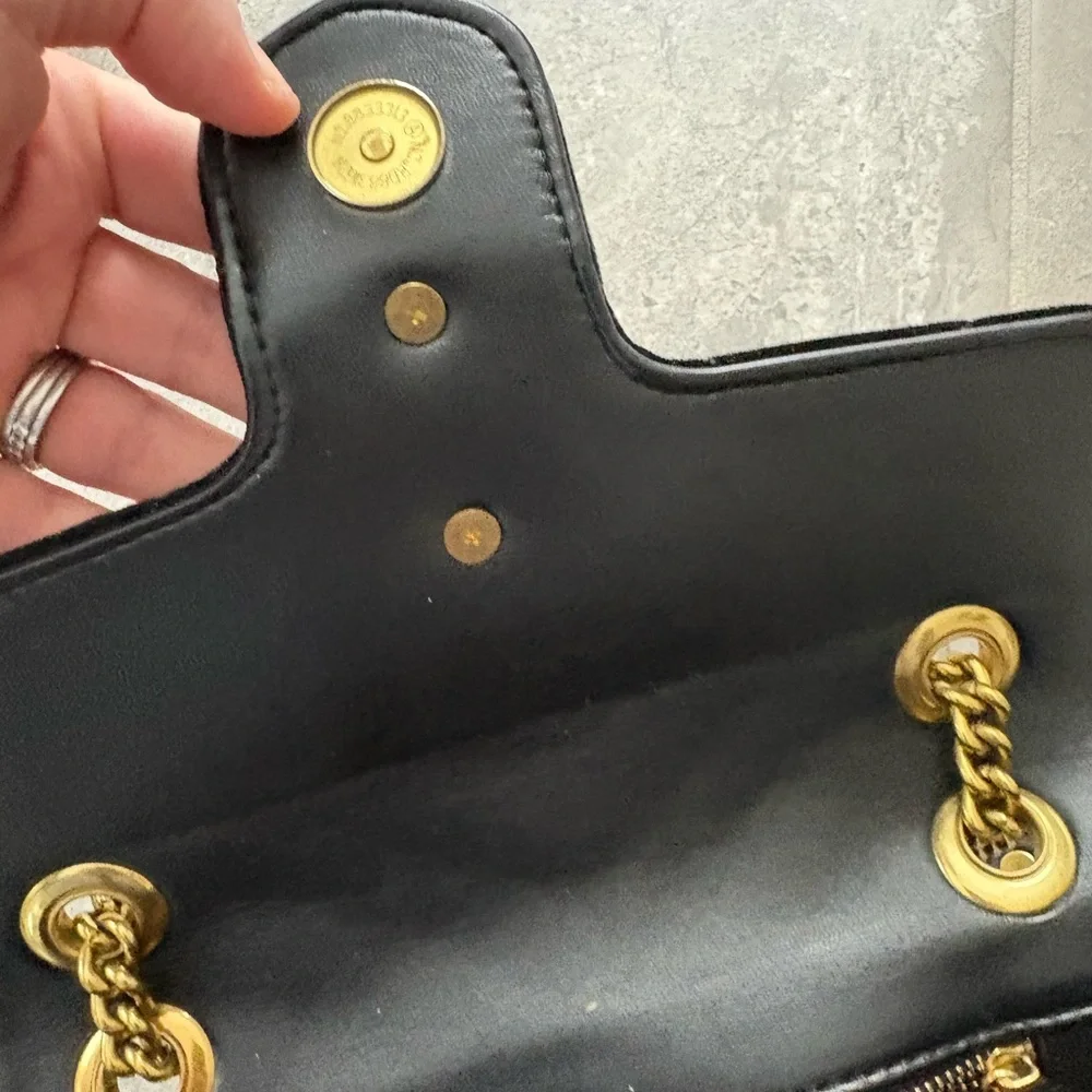 Black Velvet GG Shoulder Bag with Gold Hardware - Picture 12 of 12